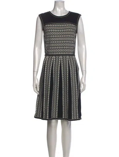 Pre-owned Tory Burch Striped Knee-length Dress In Black
