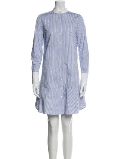 Pre-owned Tory Burch Striped Knee-length Dress In Blue