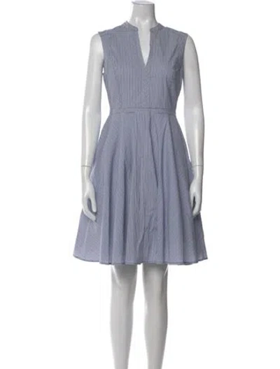 Pre-owned Tory Burch Striped Knee-length Dress In Blue