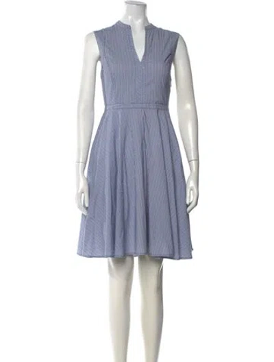 Pre-owned Tory Burch Striped Knee-length Dress In Blue