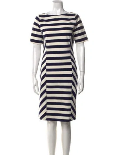 Pre-owned Tory Burch Striped Knee-length Dress In Blue
