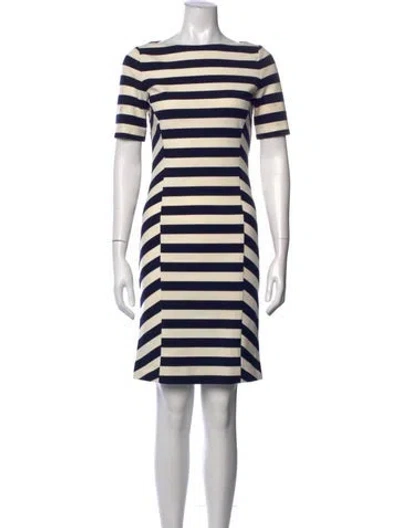 Pre-owned Tory Burch Striped Knee-length Dress In Blue/neutrals
