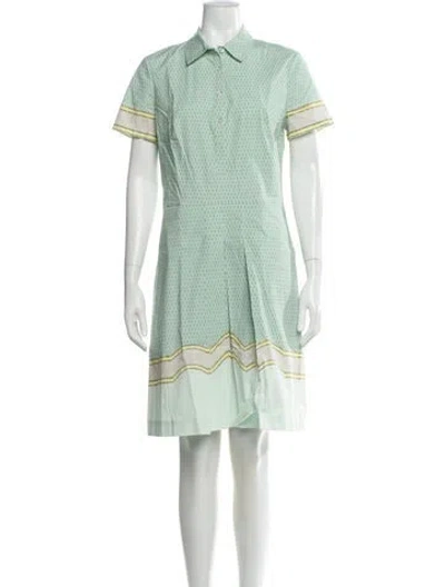 Pre-owned Tory Burch Striped Knee-length Dress In Green