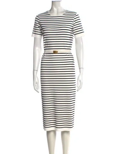 Pre-owned Tory Burch Striped Knee-length Dress In Multi