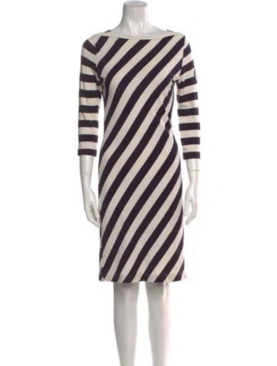 Pre-owned Tory Burch Striped Knee-length Dress In Neutral