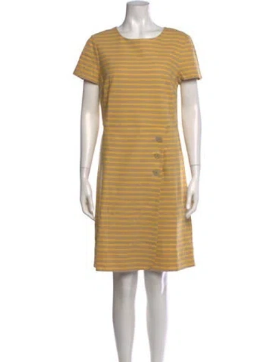 Pre-owned Tory Burch Striped Knee-length Dress In Neutral