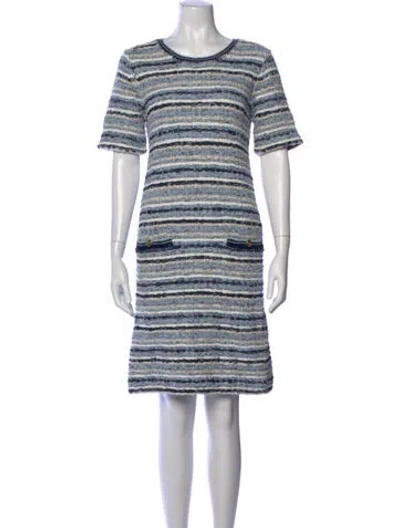 Pre-owned Tory Burch Striped Knee-length Dress W/ Tags In Blue