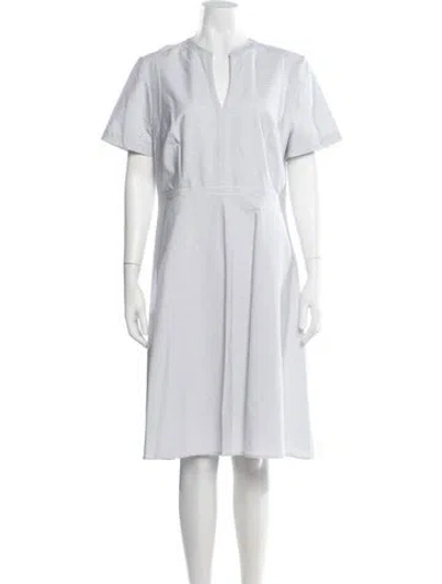 Pre-owned Tory Burch Striped Knee-length Dress W/ Tags In White
