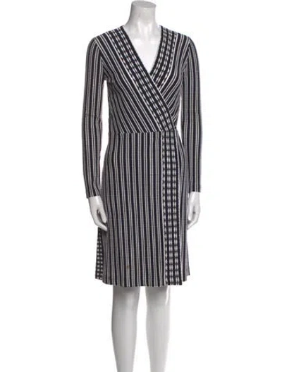 Pre-owned Tory Burch Striped Knee-length Dress In White