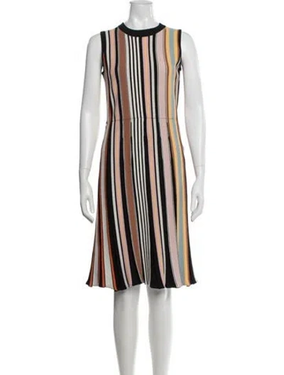 Pre-owned Tory Burch Striped Knee-length Dress In White