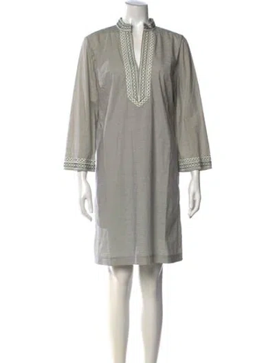 Pre-owned Tory Burch Striped Knee-length Dress In White