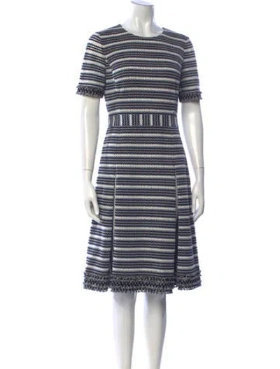 Pre-owned Tory Burch Striped Knee-length Dress In White