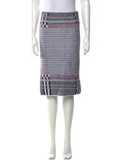 Pre-owned Tory Burch Striped Knee-length Skirt In Black