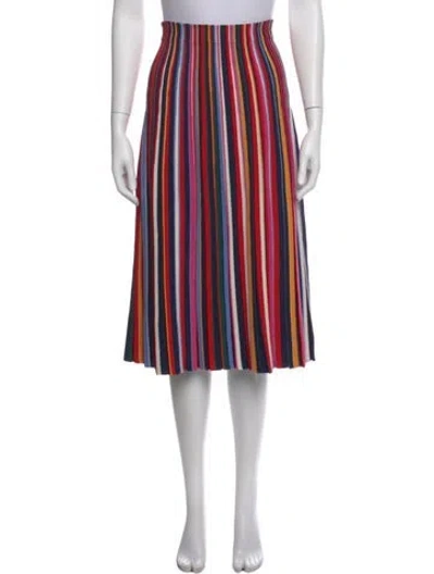 Pre-owned Tory Burch Striped Knee-length Skirt In Blue
