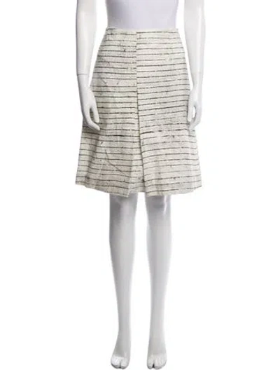 Pre-owned Tory Burch Striped Knee-length Skirt In Neutral