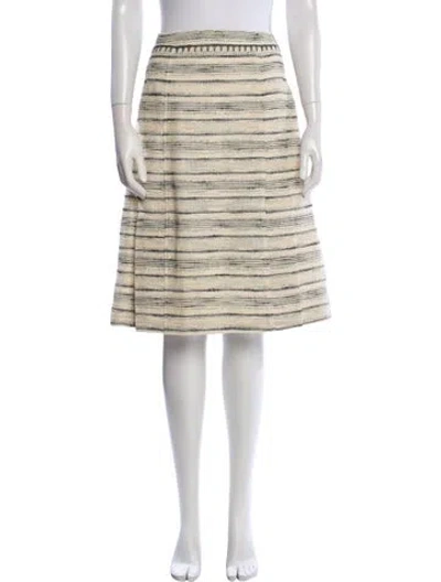 Pre-owned Tory Burch Striped Knee-length Skirt In Neutral