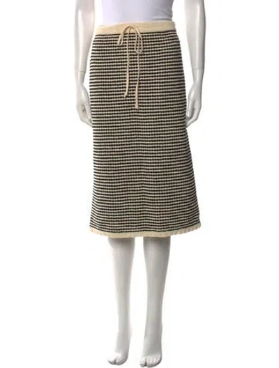 Pre-owned Tory Burch Striped Knee-length Skirt In Neutral
