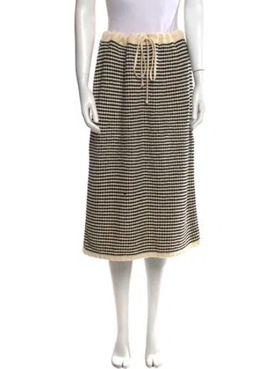Pre-owned Tory Burch Striped Knee-length Skirt In Neutral