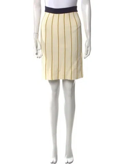 Pre-owned Tory Burch Striped Knee-length Skirt In Neutral