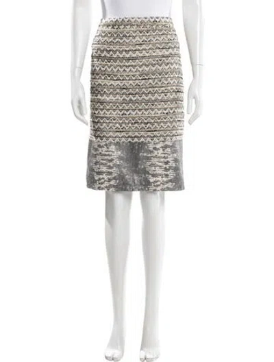 Pre-owned Tory Burch Striped Knee-length Skirt In Neutral