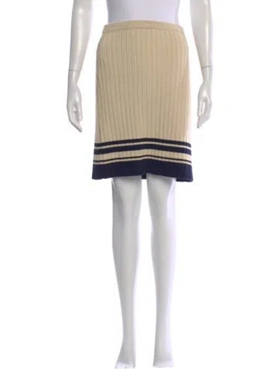 Pre-owned Tory Burch Striped Knee-length Skirt In Neutral