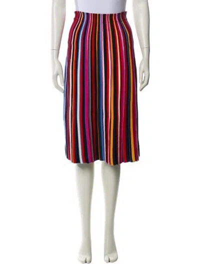 Pre-owned Tory Burch Striped Knee-length Skirt W/ Tags In Multi