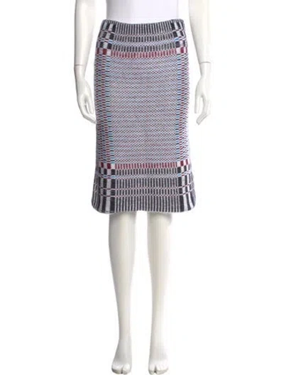 Pre-owned Tory Burch Striped Knee-length Skirt In White
