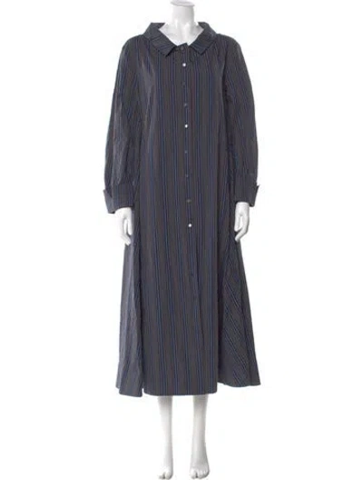 Pre-owned Tory Burch Striped Long Dress In Blue