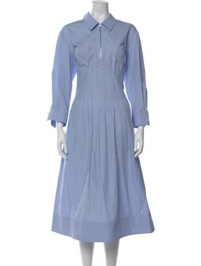 Pre-owned Tory Burch Striped Long Dress W/ Tags In Blue