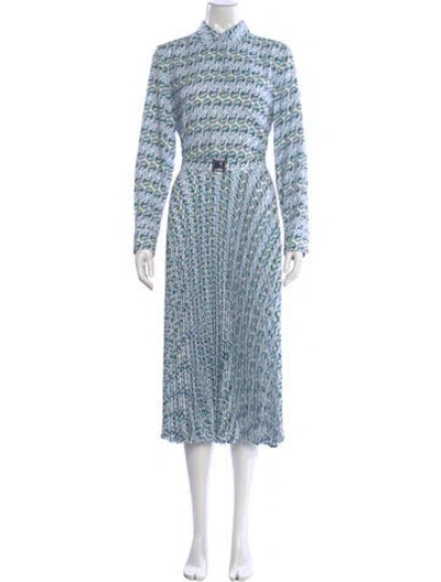 Pre-owned Tory Burch Striped Long Dress W/ Tags In Blue