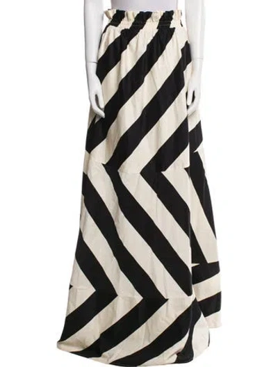 Pre-owned Tory Burch Striped Long Skirt In Neutral