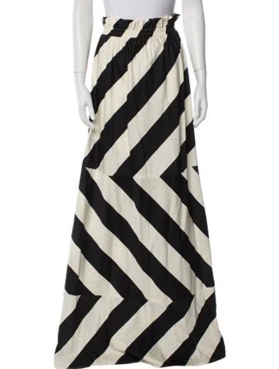 Pre-owned Tory Burch Striped Long Skirt In Neutral