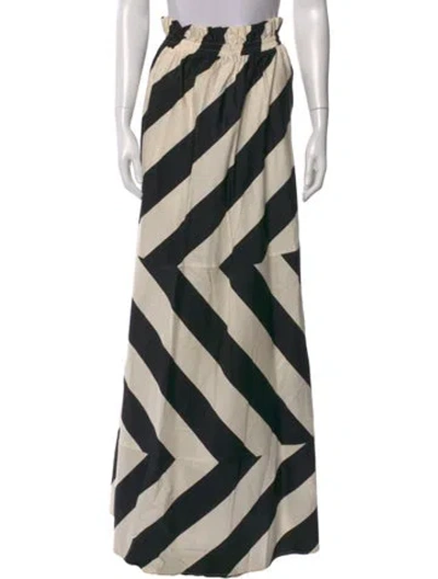 Pre-owned Tory Burch Striped Long Skirt In Neutral