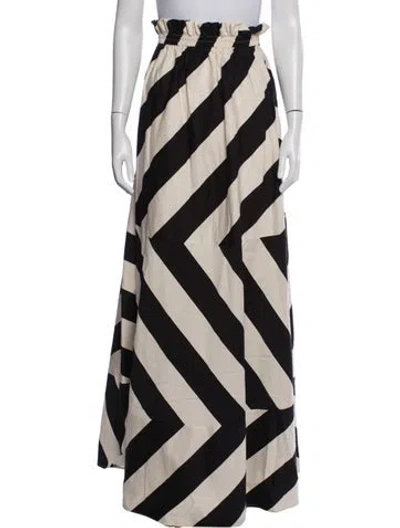 Pre-owned Tory Burch Striped Long Skirt In Neutrals