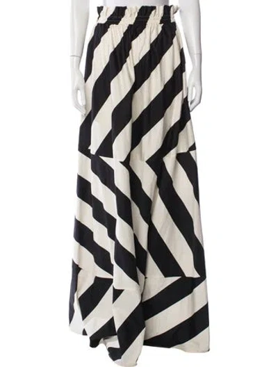 Pre-owned Tory Burch Striped Long Skirt In Neutrals