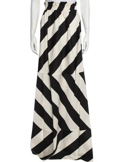 Pre-owned Tory Burch Striped Long Skirt W/ Tags In Neutrals