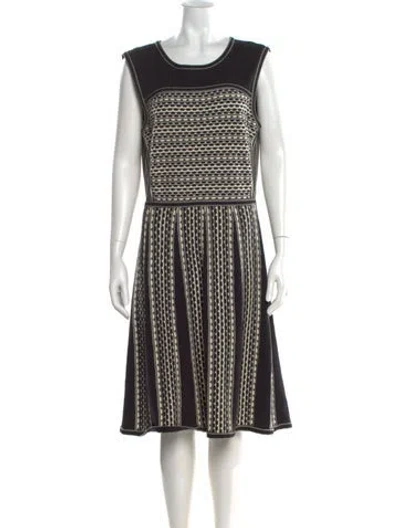 Pre-owned Tory Burch Striped Midi Length Dress In Black