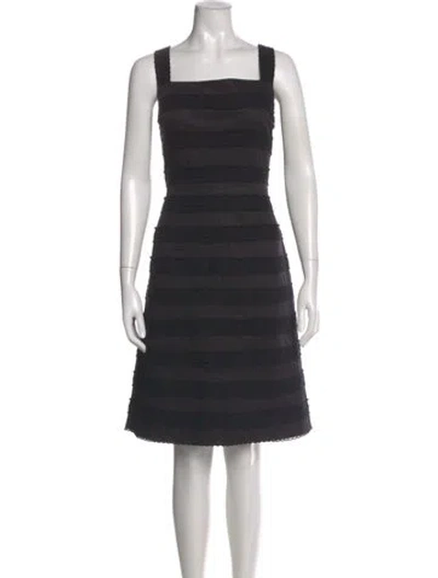 Pre-owned Tory Burch Striped Midi Length Dress In Black