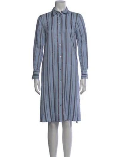Pre-owned Tory Burch Striped Midi Length Dress In Blue