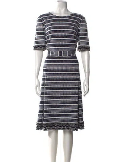 Pre-owned Tory Burch Striped Midi Length Dress In Blue