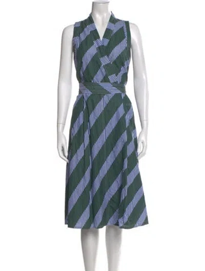 Pre-owned Tory Burch Striped Midi Length Dress In Multi