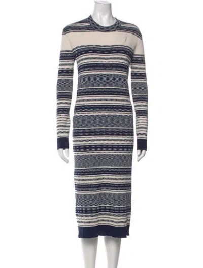 Pre-owned Tory Burch Striped Midi Length Dress In Multi