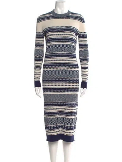 Pre-owned Tory Burch Striped Midi Length Dress In Multi