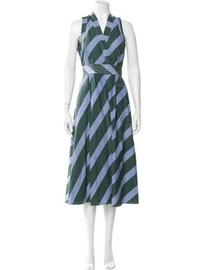 Pre-owned Tory Burch Striped Midi Length Dress In Multi