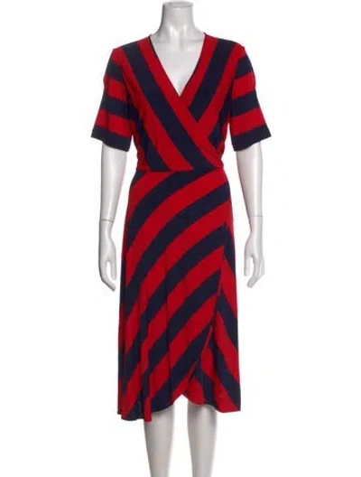 Pre-owned Tory Burch Striped Midi Length Dress In Multi