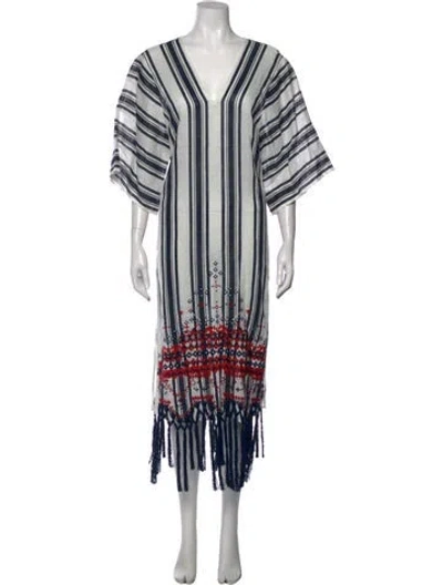 Pre-owned Tory Burch Striped Midi Length Dress In Multi