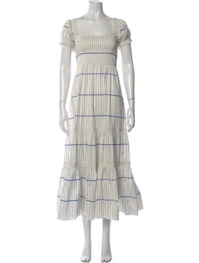 Pre-owned Tory Burch Striped Midi Length Dress In Neutral