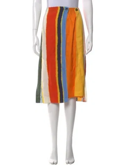 Pre-owned Tory Burch Striped Midi Length Skirt