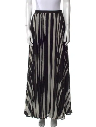 Pre-owned Tory Burch Striped Midi Length Skirt In Black