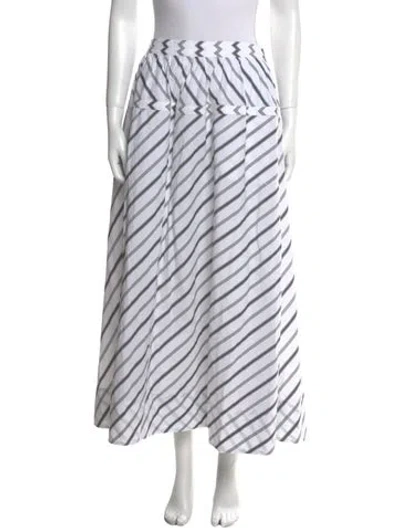 Pre-owned Tory Burch Striped Midi Length Skirt In Gray
